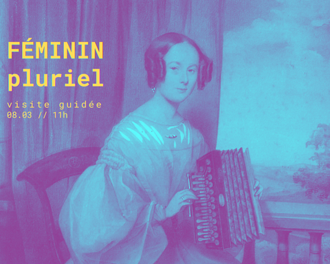 Portrait de Louise Reisner jouant de l'accordéon