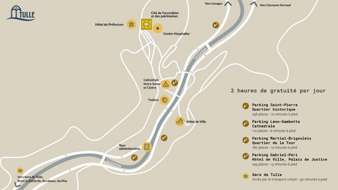 Plan du centre ville de Tulle 